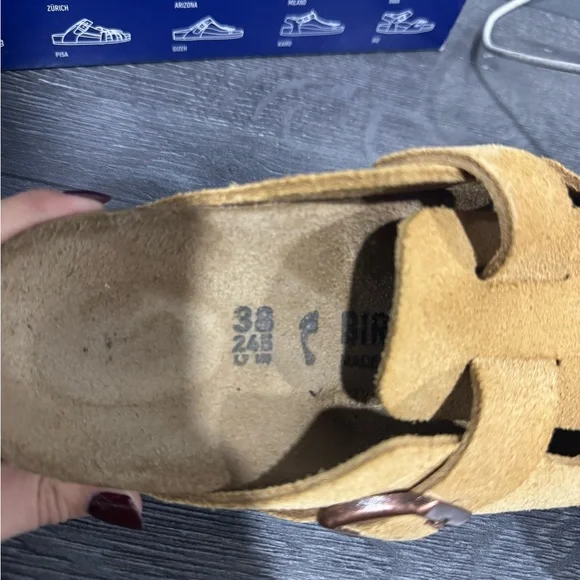 Birkenstock Mustard Suede Clogs - Picture 6 of 6